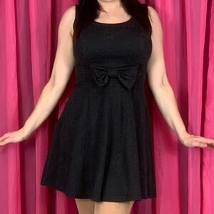 Just Ginger grey fit and flare bow dress, size small